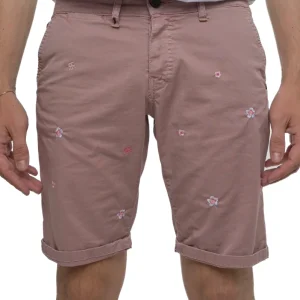 Bermuda in cotone slim Cristian Ricamo rosa SS25