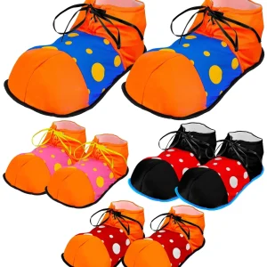 MAXI SCARPE COLORATE DA CLOWN IN TESSUTO CON LACCI