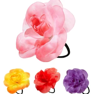 FIORE PER CAPELLI CON ELASTICO PER FESTA HAWAIANA