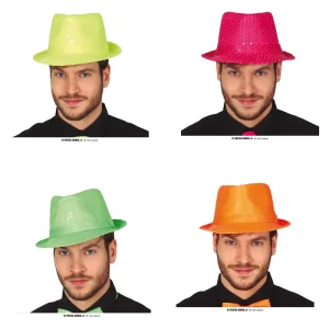 CAPPELLO CON PAILLETTES NEON