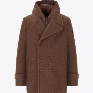 Peacoat Preston in Lana Cotta con Cappuccio Staccabile