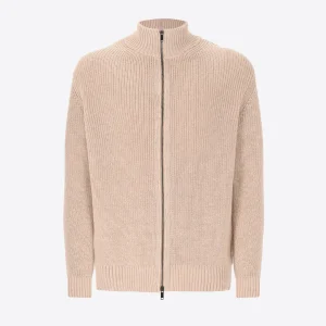 Cardigan Muston In Maglia Collo Alto Lavorazione Costa Inglese