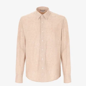 Camicia Scarl in Jersey Tecnico con Stampa Effetto Lino