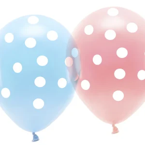 6 PALLONCINI IN LATTICE CON POIS BIANCHI