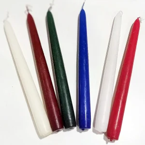 CANDELA CONICA NON LACCATA VARI COLORI CM 25