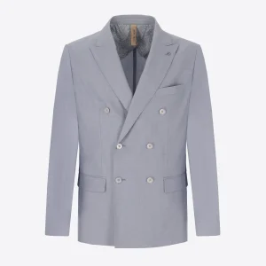 Giacca Doppiopetto Semi Sartoriale Alabastro In Tessuto Super Comfort Effetto Fresco Di Lana