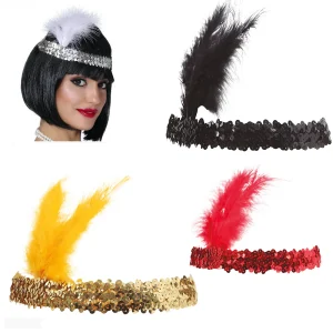 FASCIA CHARLESTON PER CAPELLI CON PAILLETTES